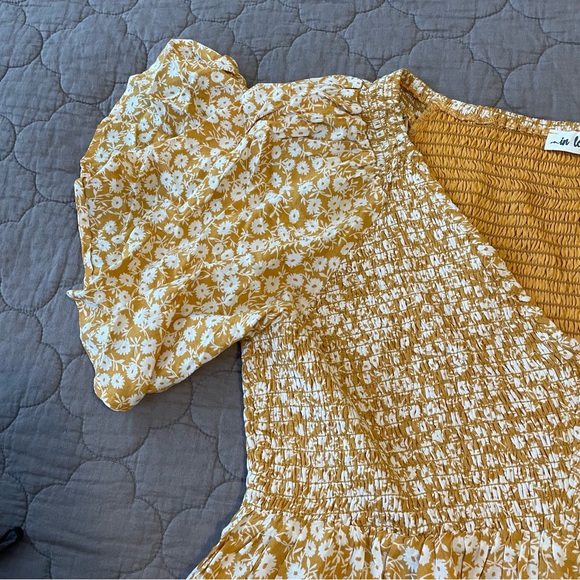 Maternity yellow ruffle smocked dress, size large - Picture 11 of 12